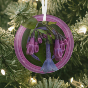 Virginia Bluebells glass circle ornament