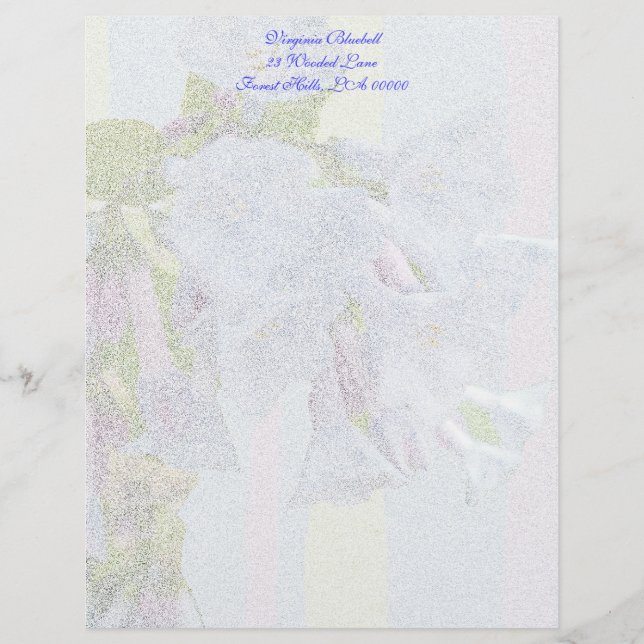 Virginia Bluebells Letterhead Stationery (Front)