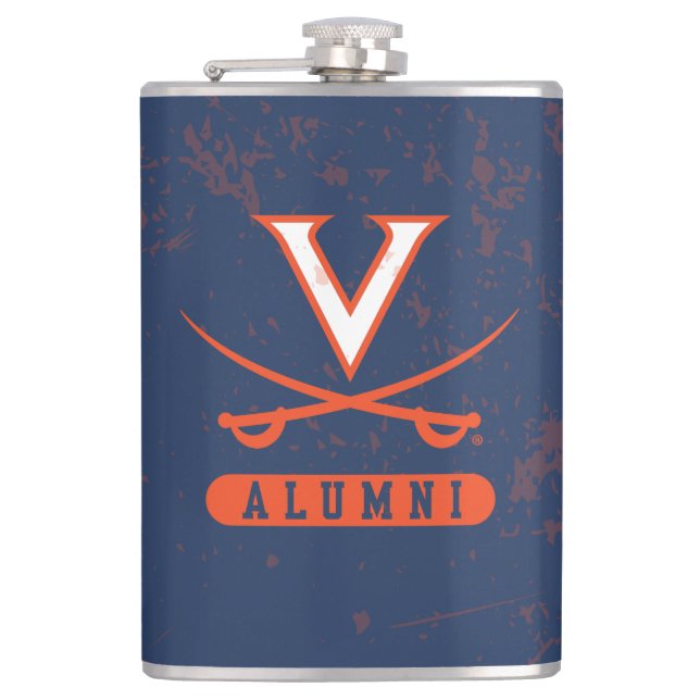 Virginia Cavaliers Alumni Distressed Hip Flask (Front)
