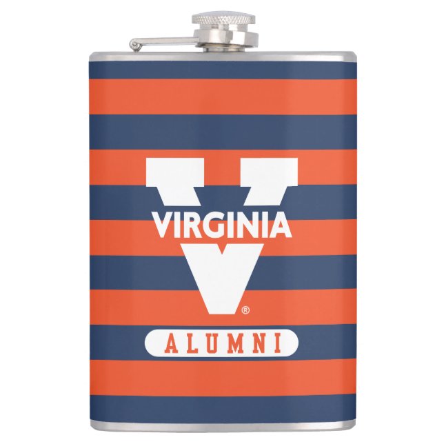 Virginia Cavaliers Alumni Stripes Hip Flask (Front)