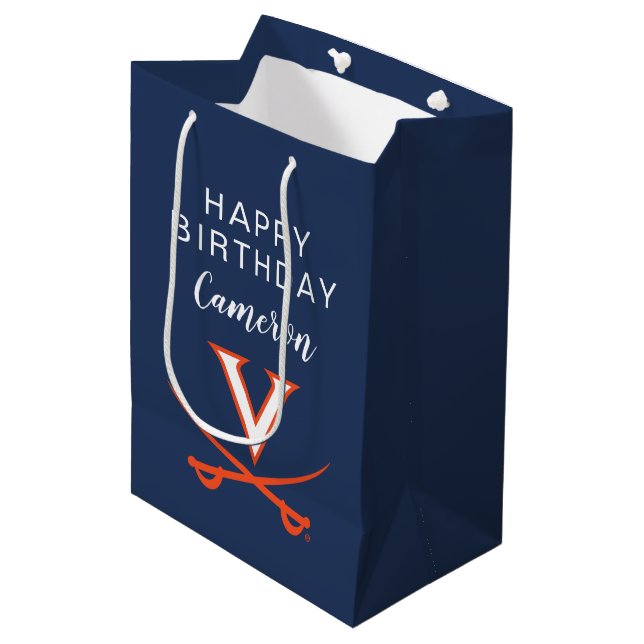 Virginia Cavaliers | Birthday Medium Gift Bag (Front Angled)