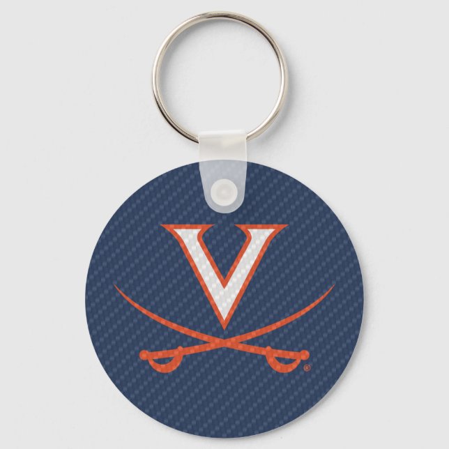 Virginia Cavaliers Carbon Fiber Key Ring (Front)