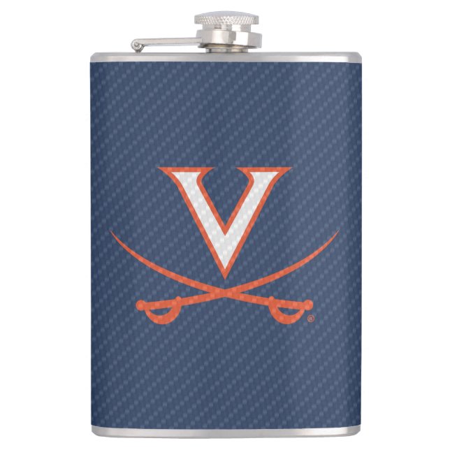Virginia Cavaliers Carbon Fibre Hip Flask (Front)