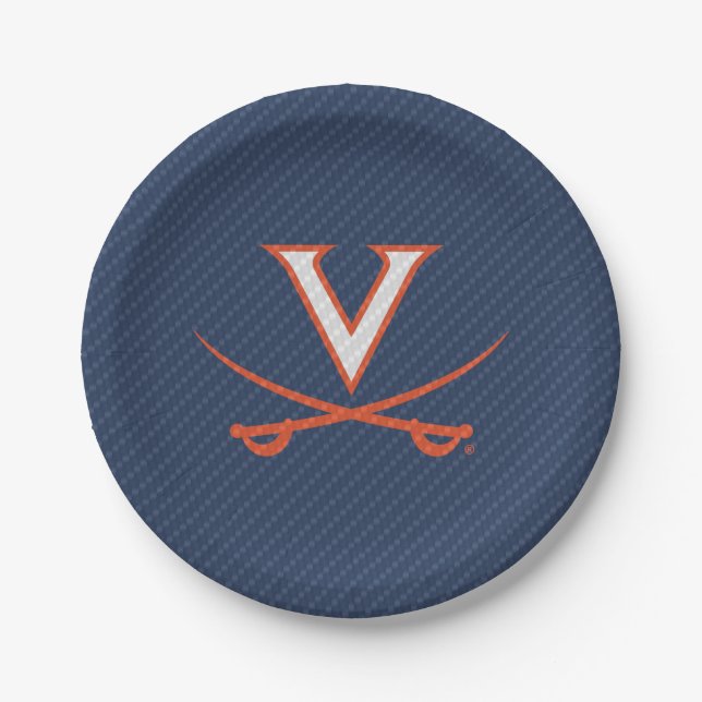Virginia Cavaliers Carbon Fibre Paper Plate (Front)