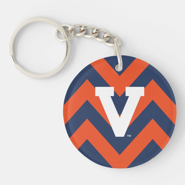 Virginia Cavaliers Chevron Key Ring (Front)