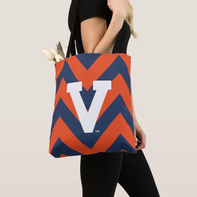 Virginia Cavaliers Chevron Tote Bag (Close Up)