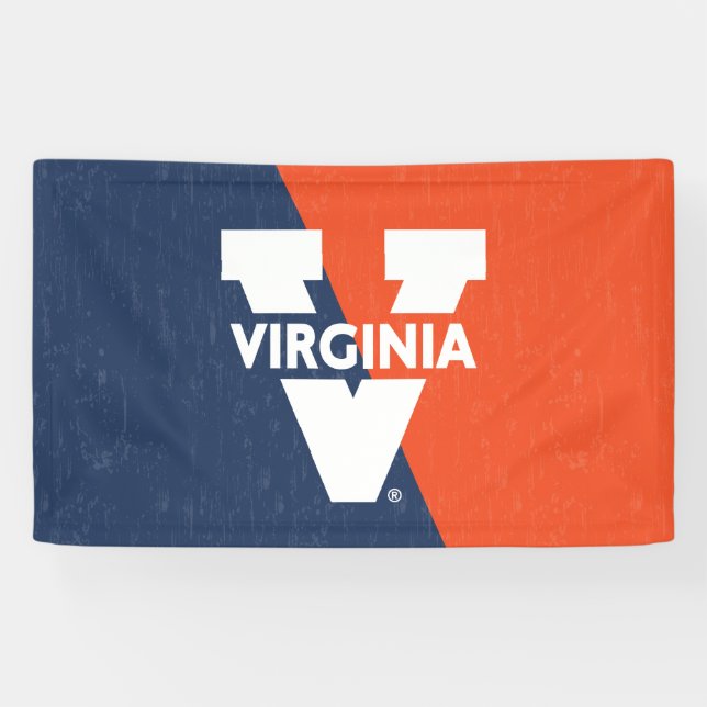 Virginia Cavaliers Color Block Distressed Banner (Horizontal)