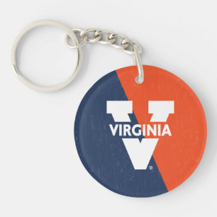 Virginia Cavaliers Color Block Distressed Key Ring