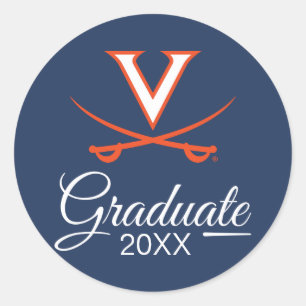 Virginia Cavaliers   Graduation Classic Round Sticker