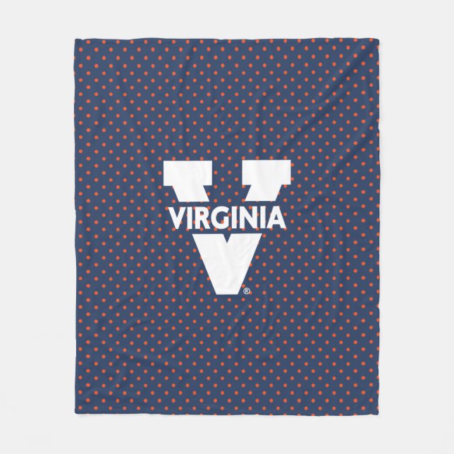 Virginia Cavaliers Polka Dots Fleece Blanket (Front)