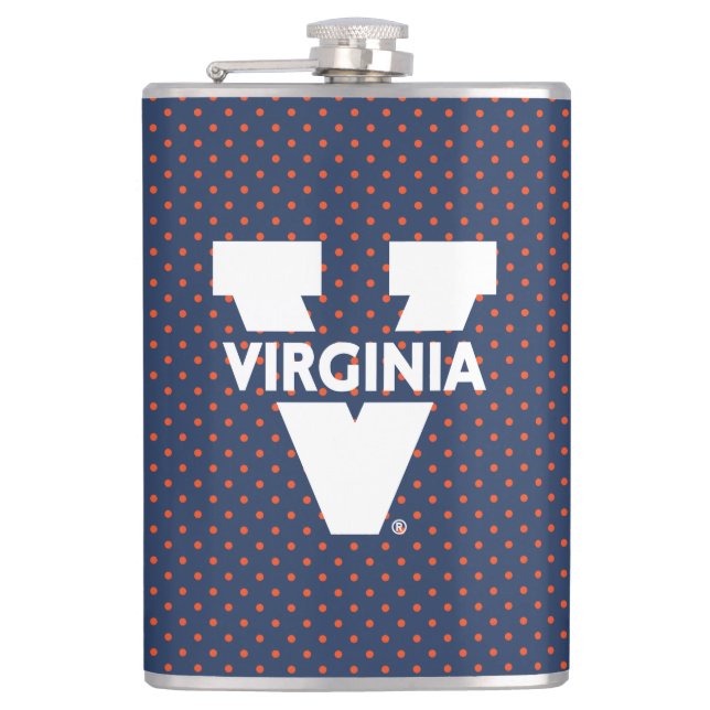 Virginia Cavaliers Polka Dots Hip Flask (Front)