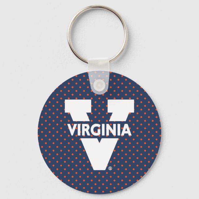 Virginia Cavaliers Polka Dots Key Ring (Front)