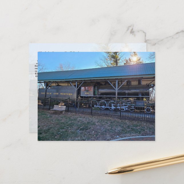 Virginia Creeper Trail Train Postcard (Front/Back In Situ)