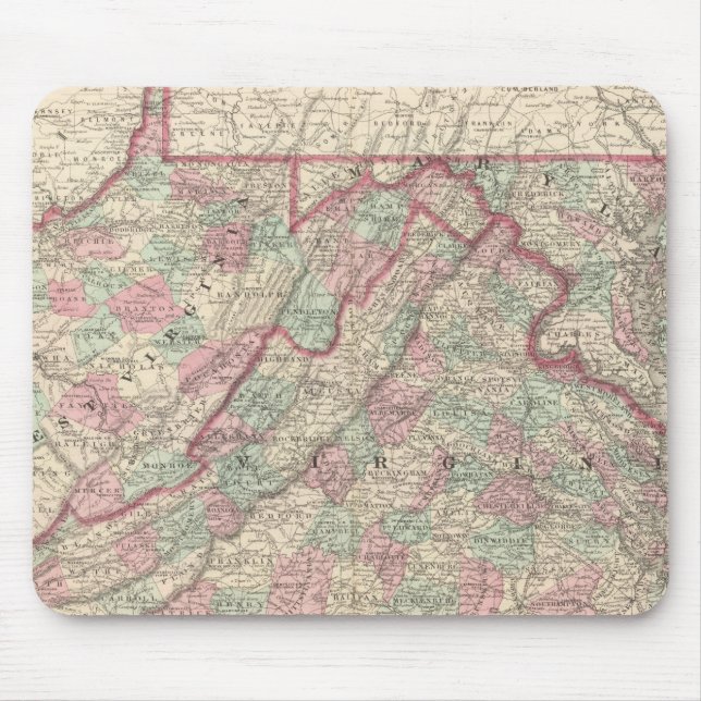 Virginia, Delaware, Maryland, and West Virginia Mouse Pad (Front)