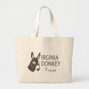 Virginia Donkey Rescue Logo Items Large Tote Bag