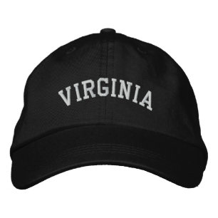 Virginia Embroidered Adjustable Cap Black