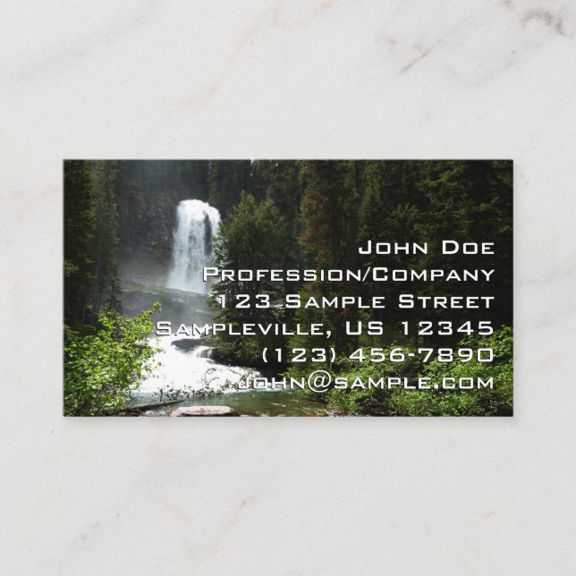 Virginia Falls at Glacier National Park Business Card (Front)