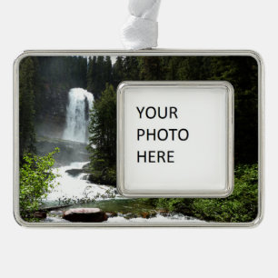 Virginia Falls at Glacier National Park Silver Plated Framed Ornament