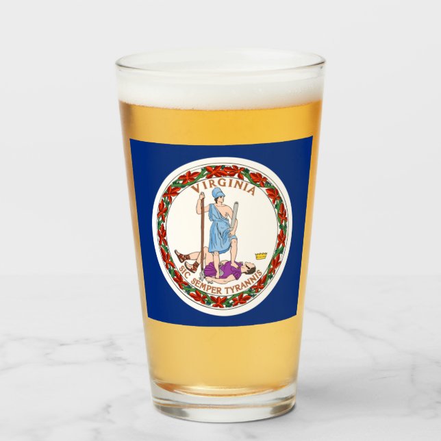 VIRGINIA FLAG GLASS (Front Filled)