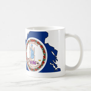 Virginia Flag Map Coffee Mug