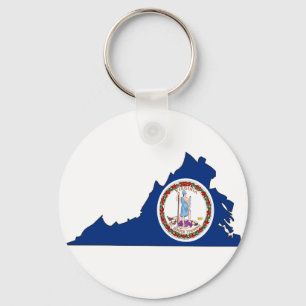 Virginia Flag Map Key Ring