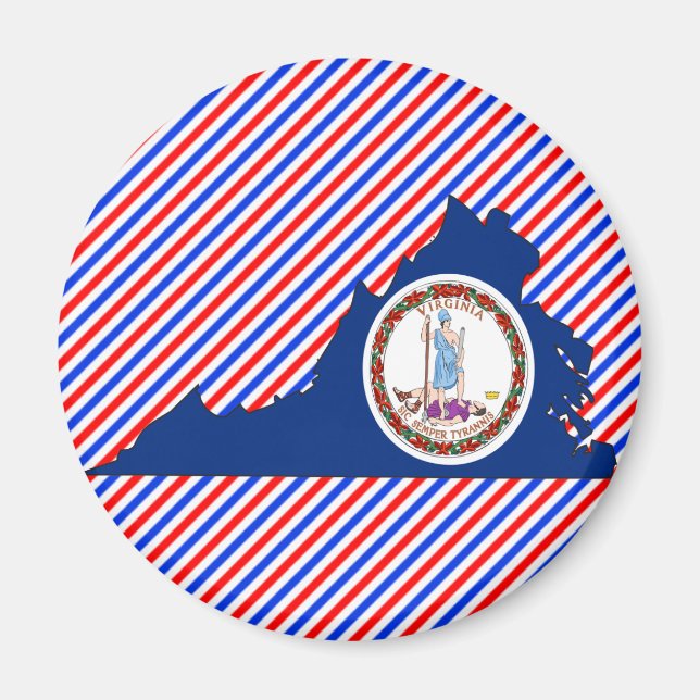 Virginia Flag Map Magnet (Front)