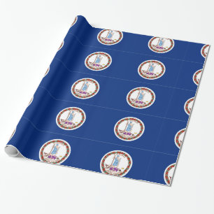 Virginia flag seal wrapping paper