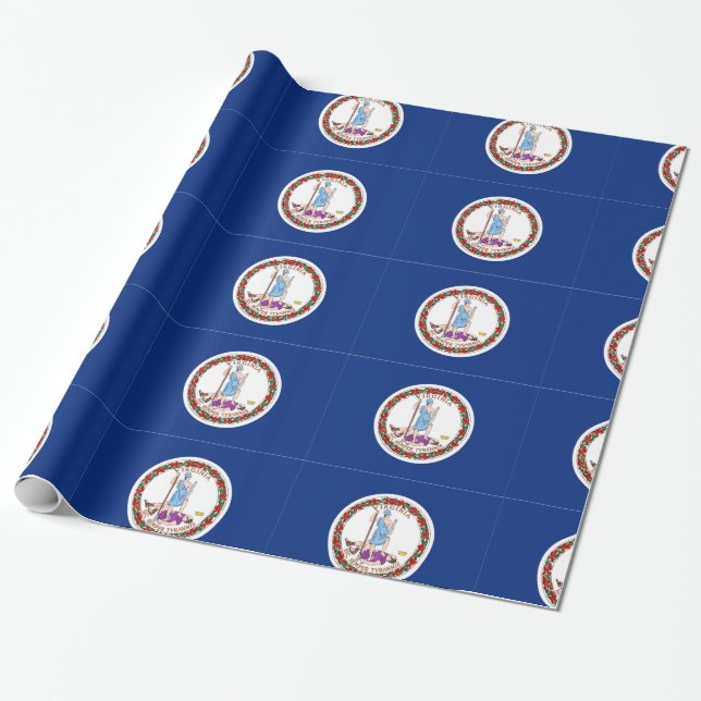 Virginia flag seal wrapping paper (Unrolled)