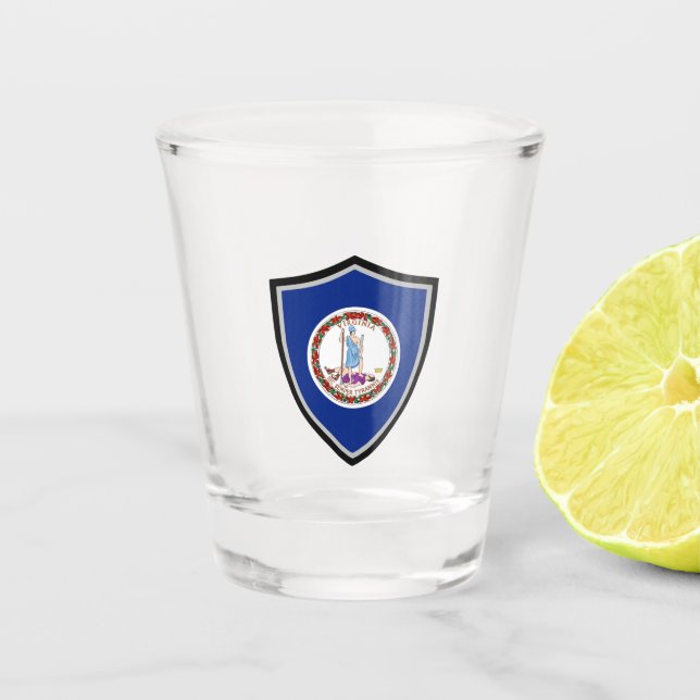 Virginia flag shot glass (Front)
