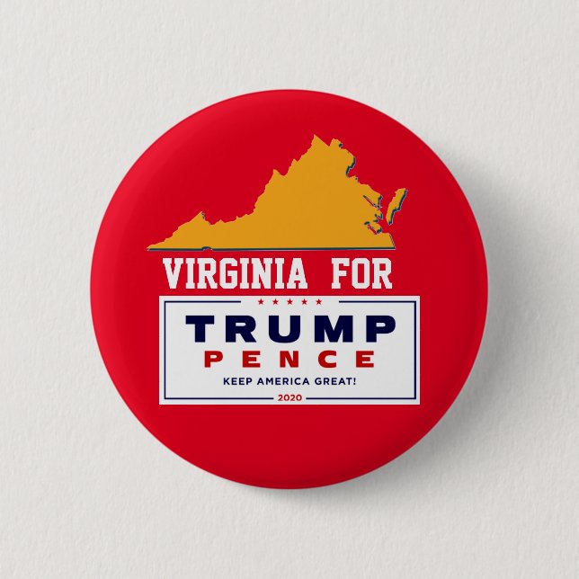 Virginia for Trump Pence 2020 6 Cm Round Badge (Front)