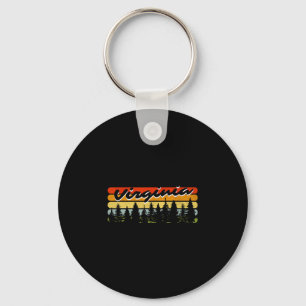 Virginia Forest Sunset Trees Cabin Theme Souvenir Key Ring