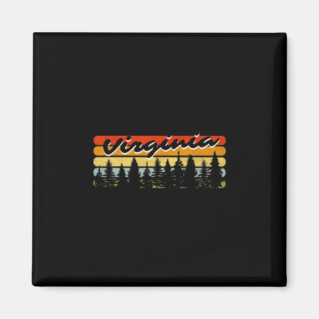 Virginia Forest Sunset Trees Cabin Theme Souvenir  Magnet (Front)
