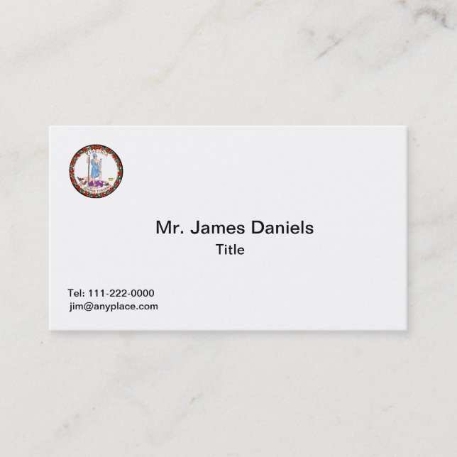 Virginia Great Seal Business Card Template (Front)
