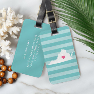 Virginia Heart Home State Luggage Tag
