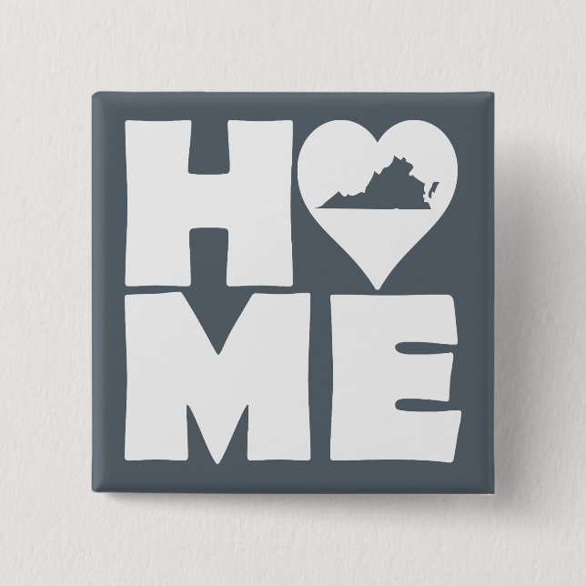 Virginia Home Heart State Button Badge Pin (Front)