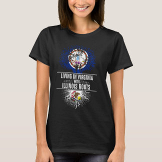 Virginia Home Illinois Roots State Tree Flag Love T-Shirt