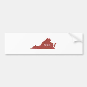 Virginia home silhouette state map bumper sticker