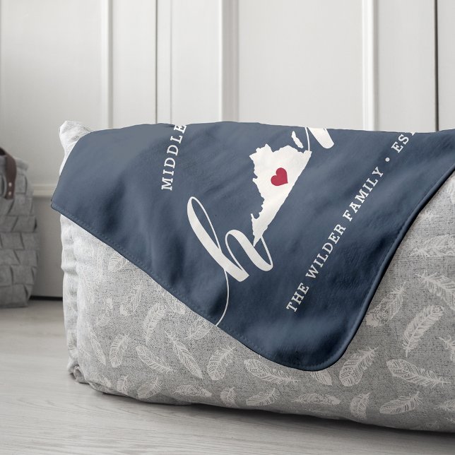 Virginia Home State Personalised Sherpa Blanket (Creator Uploaded)