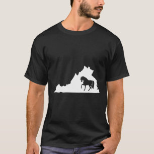 Virginia Horse Map Horseback Riding Equestrian T-Shirt