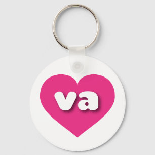 Virginia hot pink heart - I love va Key Ring