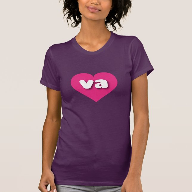 Virginia hot pink heart - I love va T-Shirt (Front)