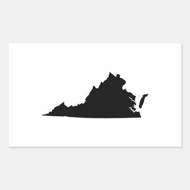 Virginia in Black and White Rectangular Sticker (Front)