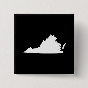 Virginia in White and Black 15 Cm Square Badge