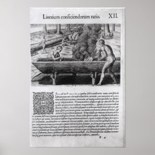 Virginia Indians making dugout boats Poster