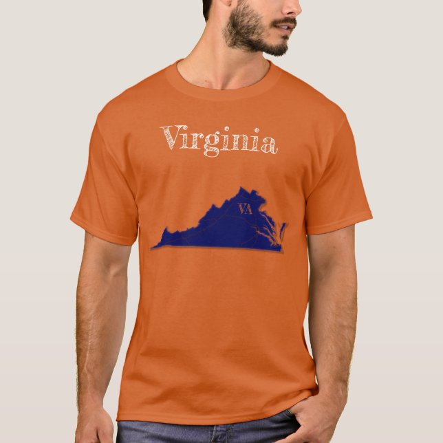Virginia Interstates [Navy Blue Design] T-Shirt (Front)