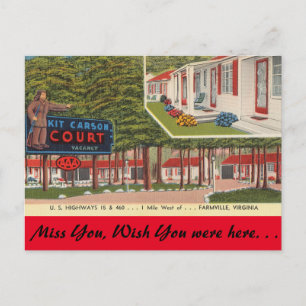 Virginia, Kit Carson Court, Farmville Postcard