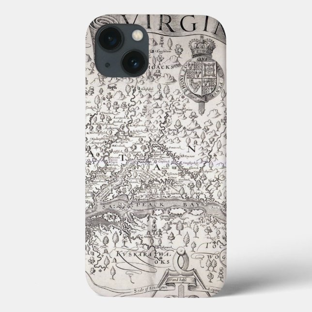 Virginia Map, 1612 Case-Mate iPhone Case (Back)