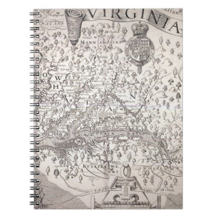 Virginia Map, 1612 Spiral Notebook