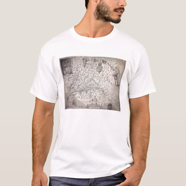 Virginia Map, 1612 T-Shirt (Front)