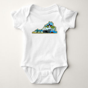 Virginia Map Chesapeake Charlottesville Lynchburg Baby Bodysuit